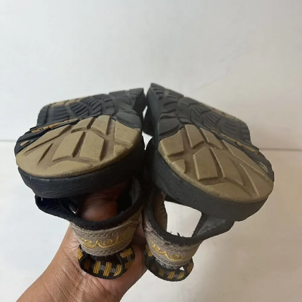 TEVA Men Size 9 Black Brown Sandals Adjustable Straps Comfort Summer Casual Shoe